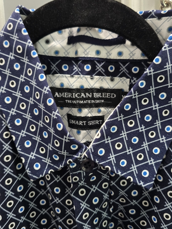 American Breed Other - American Breed Men's Navy Geometric Button-Down Shirt